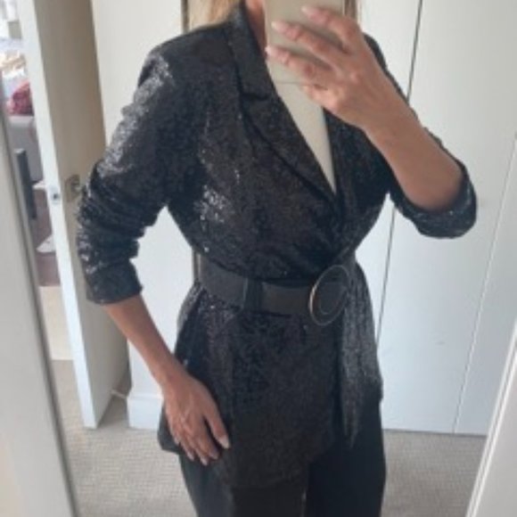 Cupshe Jackets & Coats Starlight Sequin Openfront Blazer Starlight